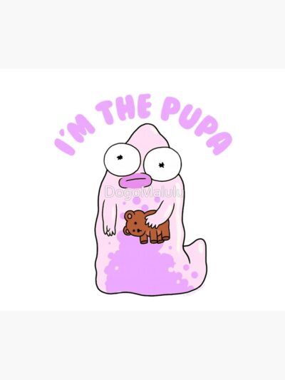 Alternative view of I M The Pupa Portrait Funny Cartoon Tapestry
