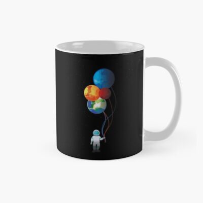 Astronaut In Space Holding Planet Balloon Mug