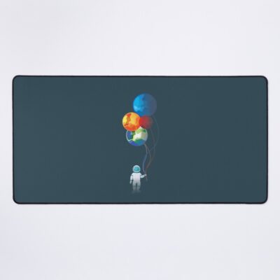 Astronaut In Space Holding Planet Balloon Mouse Pad